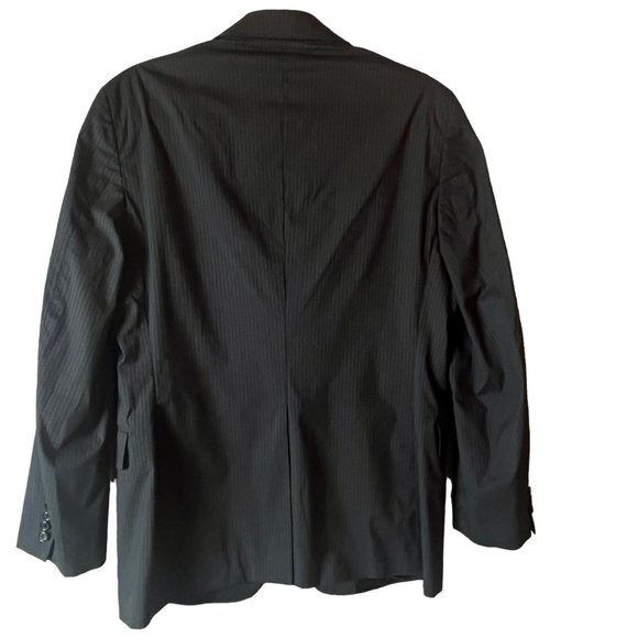 Theory Mens Slim Fit Two Button Striped Sport Coat Blazer Dark Charcoal Grey 40R - Picture 7 of 13